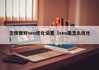 怎样做好seo优化设置（seo是怎么优化）